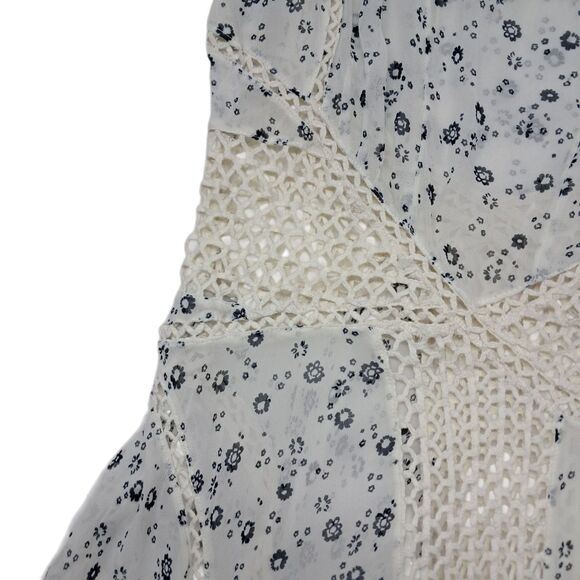 Anthropologie Floreat Dress Women's 6 White Windswept Crochet‎ Sheer Cottagecore - Picture 9 of 15